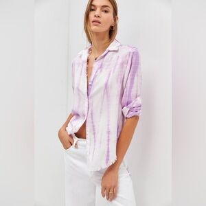 Cloth & Stone Lilac Tie-Dye Long Sleeve Button-down Shirt
